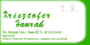 krisztofer hamrak business card